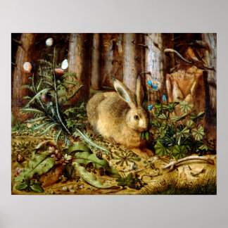 Hans Hoffmann A Hare in the Forest Poster