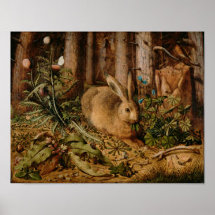 Hans Hoffmann A Hare In The Forest Poster