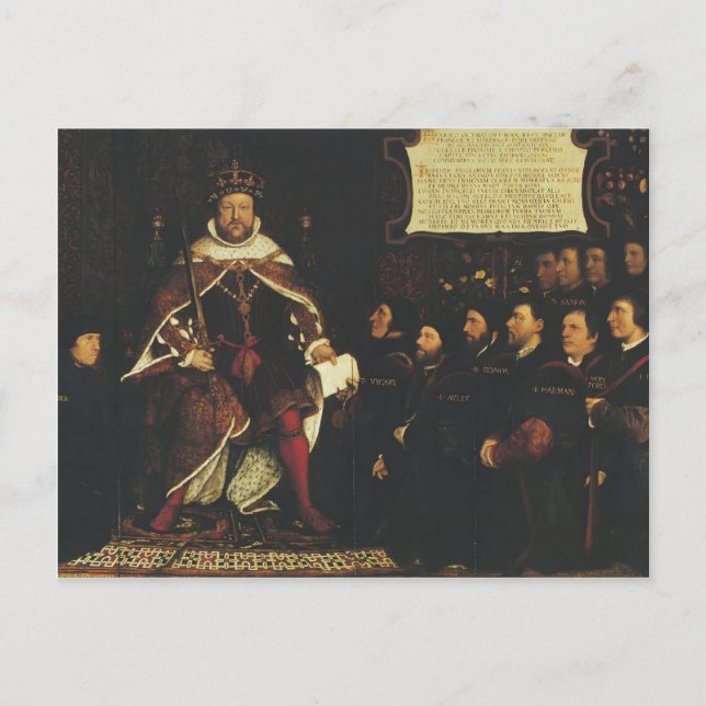 Hans Holbein-Henry VIII handing over a charter Postcard (Front)