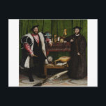 Hans Holbein the Younger's The Ambassadors Postcard<br><div class="desc">Jean de Dinteville,  French Ambassador to the court of Henry VIII,  and Georges de Selve,  Bishop of Lavaur.</div>