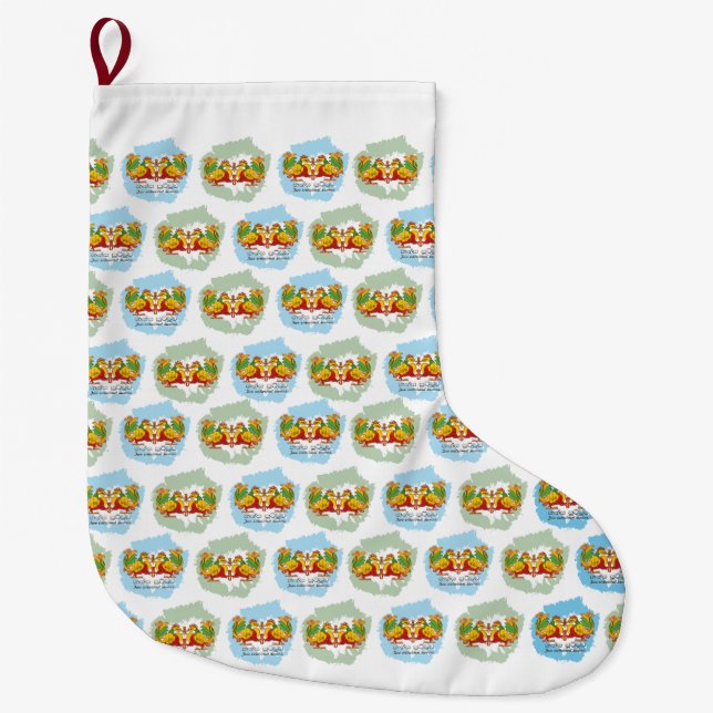 Hansa Puttuwa – Two Entwined Swans Large Christmas Stocking (Front)