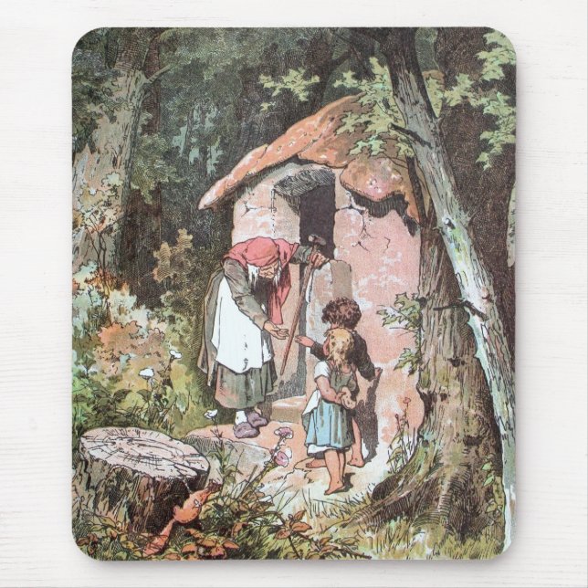 Hansel and Gretel and the Witch at the Door Mouse Mat (Front)