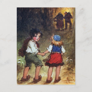 Hansel and Gretel Head Into the Woods Postcard