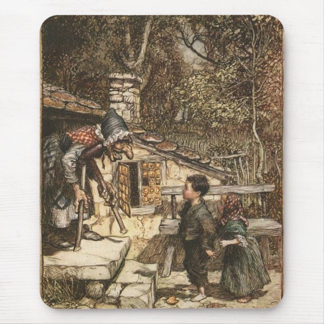Hansel and Gretel Meet the Witch Mouse Mat (Front)