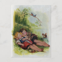 Hansel and Gretel Sleeping in the Woods