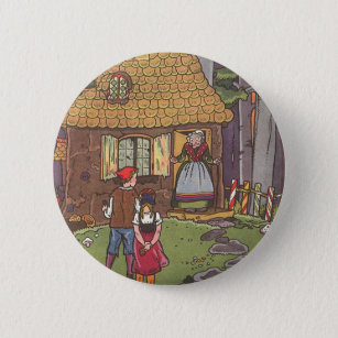 Hansel and Gretel, Vintage Fairy Tale by Hauman 6 Cm Round Badge