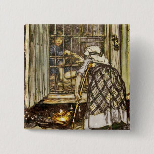 Hansel Captured in a Cage 15 Cm Square Badge