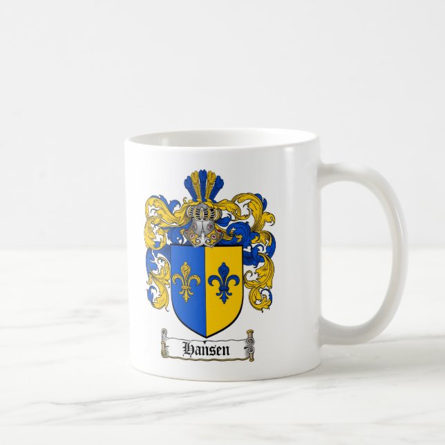 HANSEN FAMILY CREST -  HANSEN COAT OF ARMS COFFEE MUG (Right)