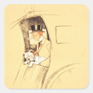 Hansom Cab Square Sticker