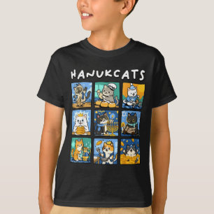 Hanukcats Hanukkah Cat Menorah Jewish Chanukah Gif T-Shirt