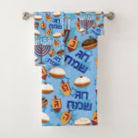 Hanukiahs, Menorahs, and Candles Pattern Bath Towel Set<br><div class="desc">Turn your bathroom into your own personal oasis with a Hanukiahs,  Menorahs,  and Candles Pattern towel set is perfect for drying you off in style.</div>
