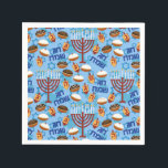 Hanukiahs, Menorahs, and Candles Pattern Napkin<br><div class="desc">A good celebration is as much about the presentation as it is about food. Serve up the party with Hanukiahs,  Menorahs,  and Candles paper napkins that look good tucked in the collar or draped over your lap.</div>