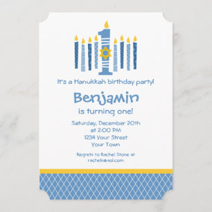 Hanukkah 1st Birthday Invitation