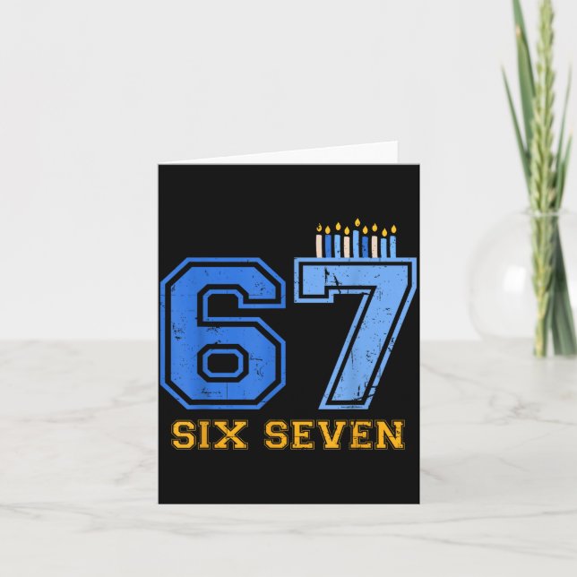 Hanukkah 67 Six Seven Boy Girl Kids 67 Meme Hanukk Card (Front)
