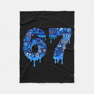 Hanukkah 67 Six Seven Boy Girl Kids 67 Meme Hanukk Fleece Blanket