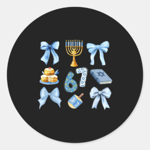 Hanukkah 67 Six Seven Girl Kids 67 Meme Coquette B Classic Round Sticker