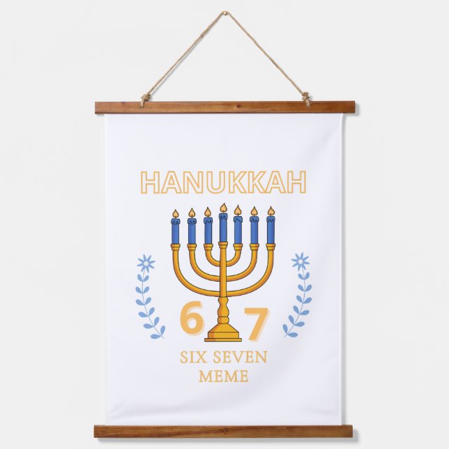 Hanukkah 67 Six Seven Meme Hanging Tapestry (Front)