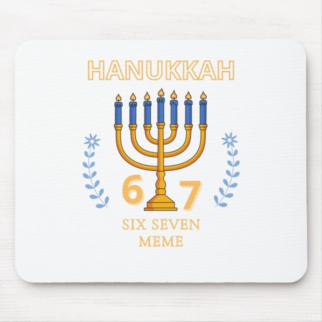 Hanukkah 67 Six Seven Meme Mouse Mat (Front)