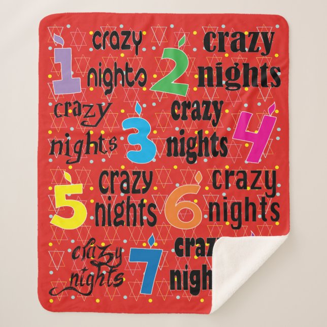 Hanukkah 8 Crazy Nights Sherpa Blanket/Medium Sherpa Blanket (Front)