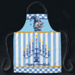 Hanukkah All-Over Print Apron<br><div class="desc">A Cute Blue And White Hanukkah Apron With Gnome And Menora For Your Kitchen Holiday Cooking</div>