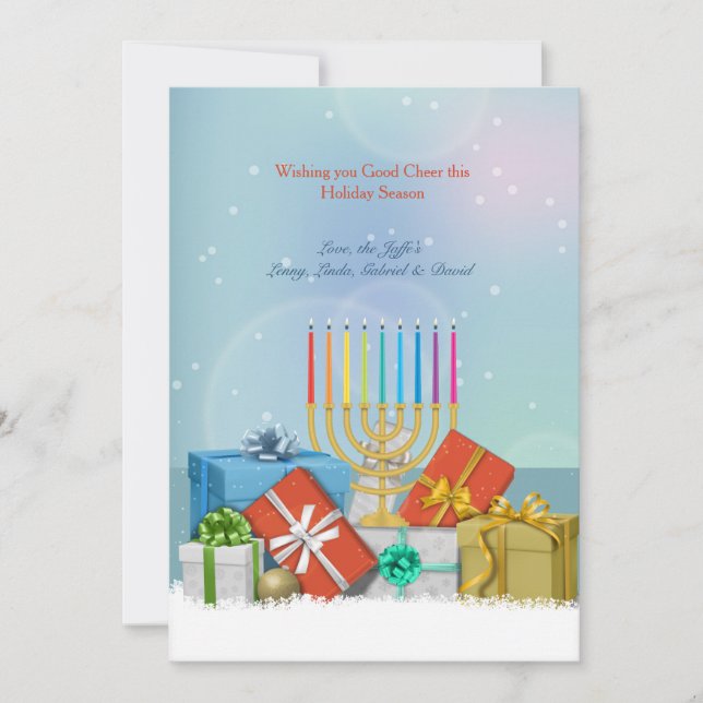 Hanukkah and Christmas Holiday Card (Front)