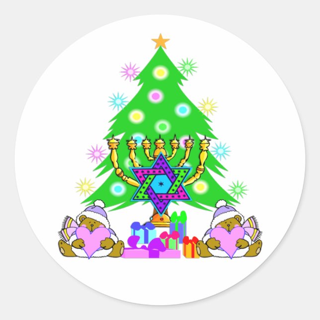 Hanukkah and Christmas Sticker (Front)