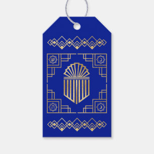 Hanukkah Art Deco Dreidel Design Gift Tags