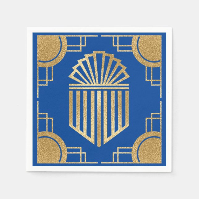Hanukkah Art Deco Elegant Dreidel Napkin (Front)