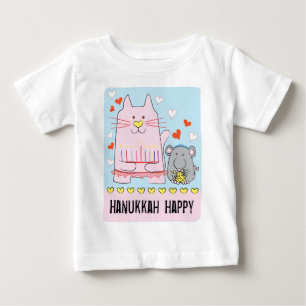 Hanukkah Baby Jersey T-Shirt Cat and Mouse