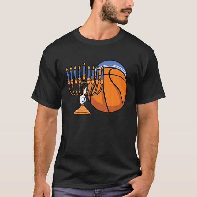 Hanukkah Basketball Festival Of Lights Chanukah Je T-Shirt (Front)
