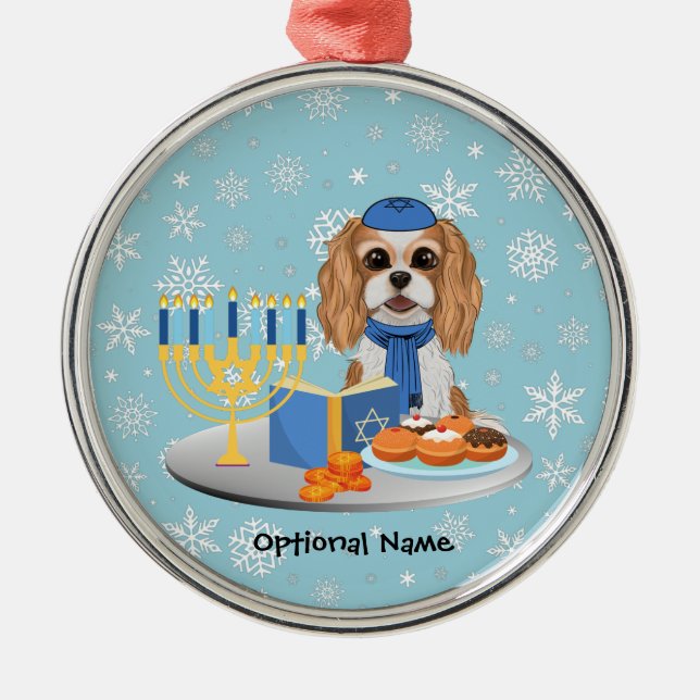 Hanukkah Blenheim Cavalier King Charles Spaniel Wr Metal Tree Decoration (Front)