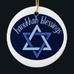 Hanukkah Blessings Ceramic Tree Decoration<br><div class="desc">This design is beautiful and bright and fills you to the brim with holiday spirit and is perfect on gifts,  table runners,  kitchen linens,  home decor and on all things Hanukkah!</div>