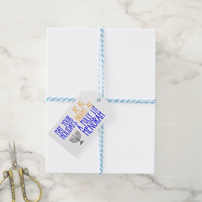 Hanukkah Blessings Gift Tags (With Twine)