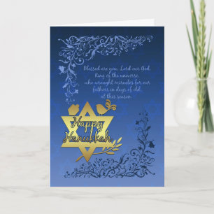Hanukkah Blessings Greeting Card - Happy Hanukkah