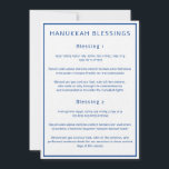 Hanukkah Blessings Hebrew English Guide Cards<br><div class="desc">These cards feature the three Hanukkah blessings, written in Hebrew, Romanised Hebrew and English. Dark blue text on a white background ties the cards to the theming of the season. You can edit the text as needed. For more useful Hanukkah supplies, visit my store: Zazzle.com/Shayna_Punim ✡ For custom orders, message...</div>