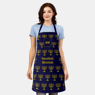 HANUKKAH BLESSINGS   Menorah   Monogram Apron