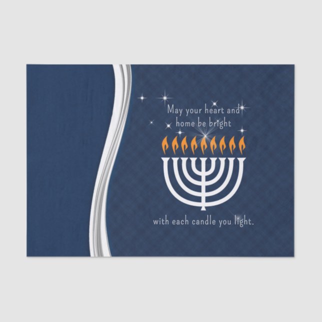 Hanukkah Blue and White with Each Candle Light Tissue Paper (Front)
