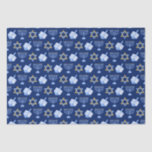 Hanukkah Blue Menorah Dreidel Pattern Chanukah Tissue Paper<br><div class="desc">Beautiful Hanukkah tissue paper in pretty blue with a cool pattern of Judaism star,  dreidel for fun Chanukah games,  and the Jewish menorah for the holiday.</div>