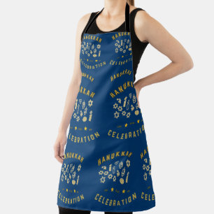 Hanukkah Blue Small Medium Large All Ages Apron