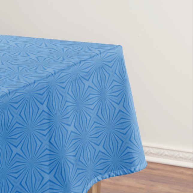 Hanukkah Blue Squiggly Squares  Tablecloth (In Situ)