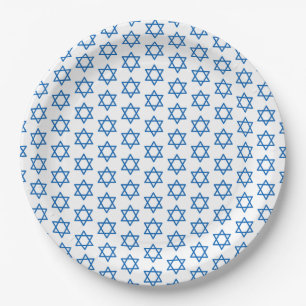 Hanukkah Blue Star Pattern Holiday Faith  Paper Plate