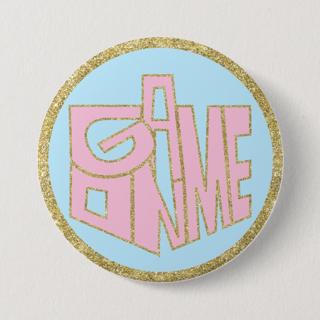 Hanukkah Button, Game ON Pink Dreidel 7.5 Cm Round Badge (Front)