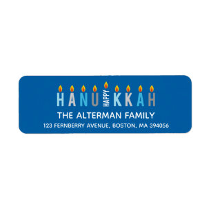 Hanukkah Candle Return Address Label Template