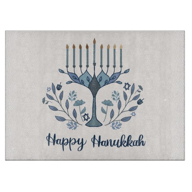 Hanukkah Candles glass board (Front)