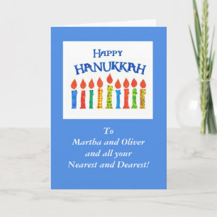 Hanukkah Candles Greeting Card to Personalise