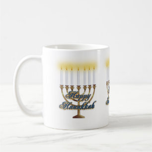 Hanukkah candles mug menorah