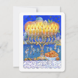 Hanukkah Candles Window Holiday Card