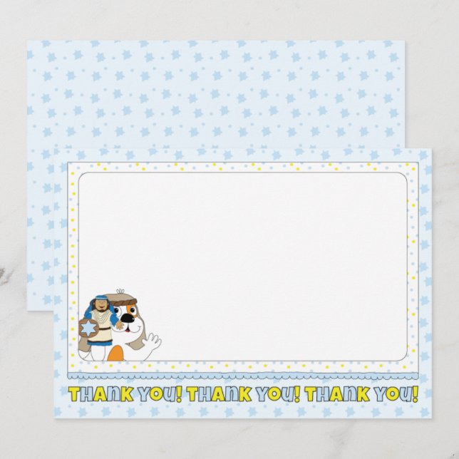 Hanukkah Card Thank You 7" x 5" Personalise (Front/Back)