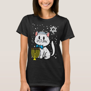 Hanukkah Cat Cute Chanukah Jewish Women Girls Kids T-Shirt