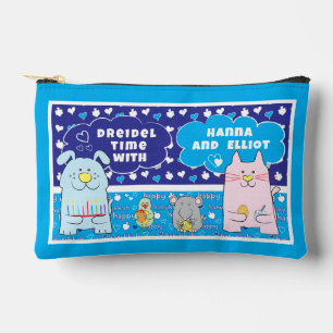 Hanukkah Cat Dog Mouse Bird Play Dreidel Accessory Pouch
